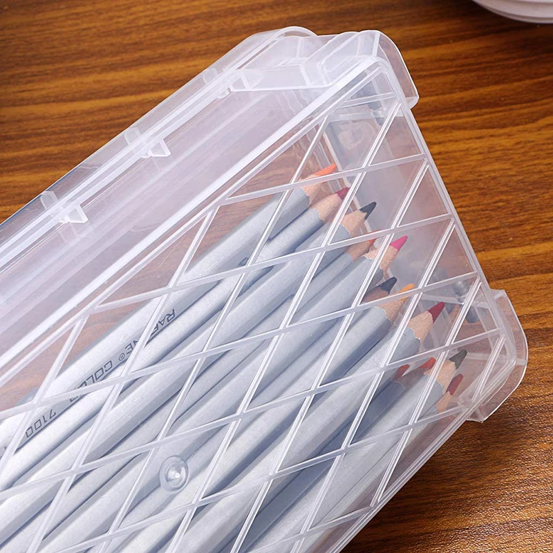 Transparent Storage Box Pencil Case Multi-function Desktop Stationery Organizer Art Stickers Classification Container 5pcs storage box pencil case desk organizer transparent storage box storage organizer