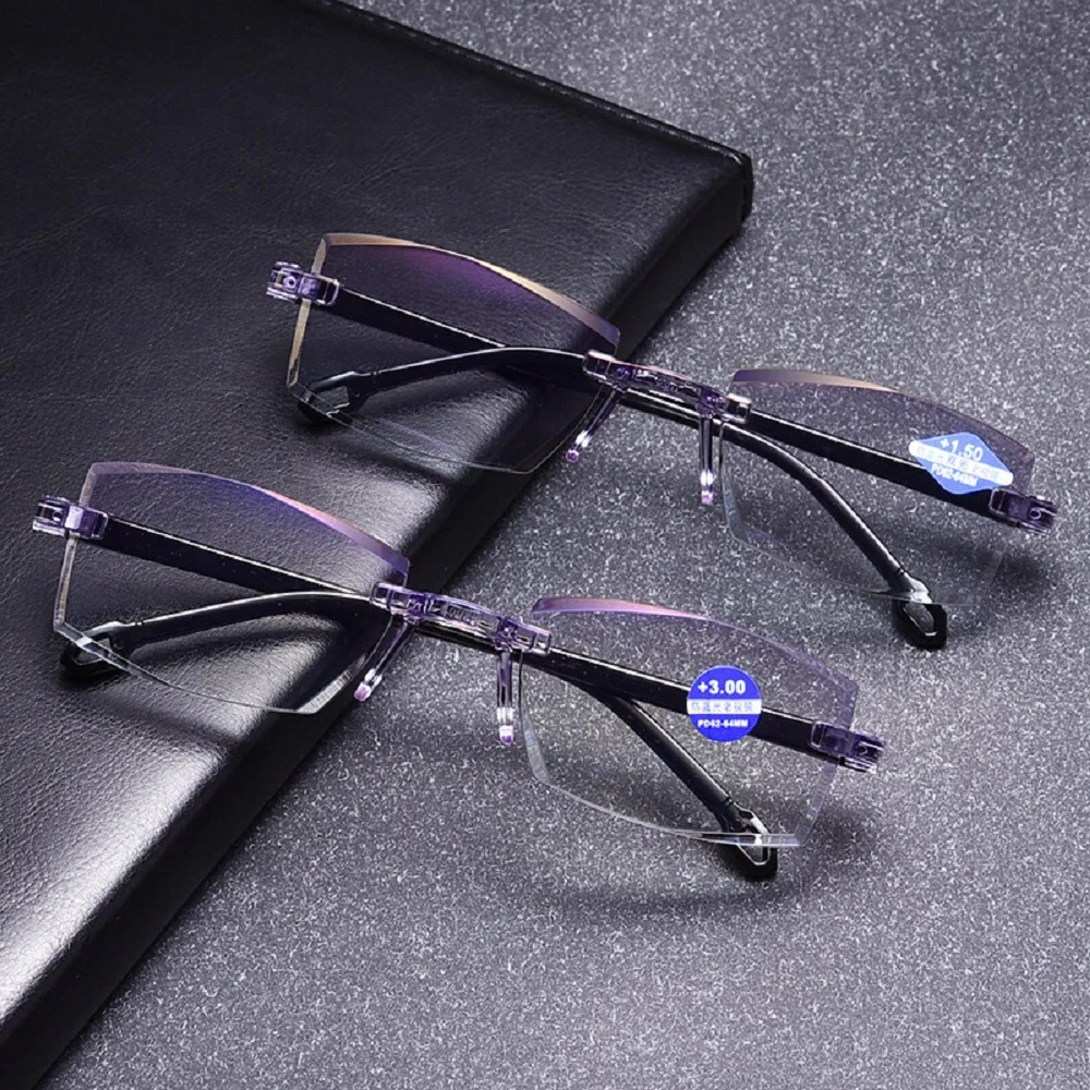 Eyewear Sapphire High Hardness Anti-Blue Progressive Far And Near Dual-Use Reading Glasses For Men Women Blue Anti Light Glasses - Image 4