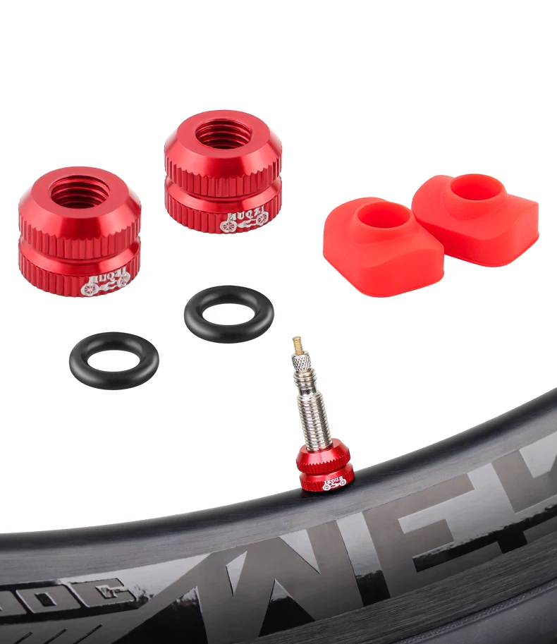 MUQZI 2Pcs Fahrrad Tubeless Reifen Presta Ventil Mutter MTB Road Fahrrad Felge Aluminium Ultraleicht Ventil Kappe Radfahren Reparatur Teile – Detail 1