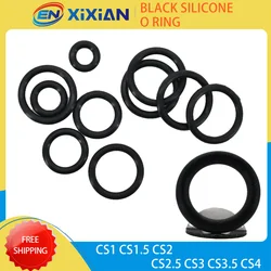 Black Silicone O - Ring Washers - Food Grade Sealing and Waterproof Insulated Gaskets - OD 6mm (100Pcs)