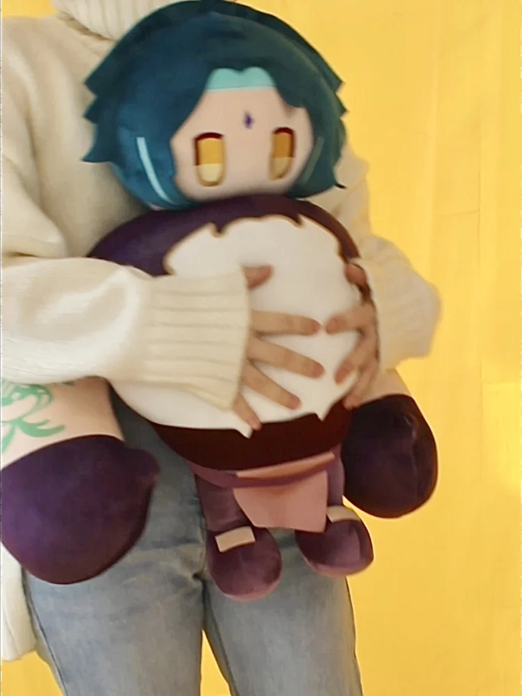 

60cm Anime Game Genshin Impact Xiao Cosplay Cute Big Breasts Plush Stuffed Dolls Toy Soft Plushie Pillow Props Gifts