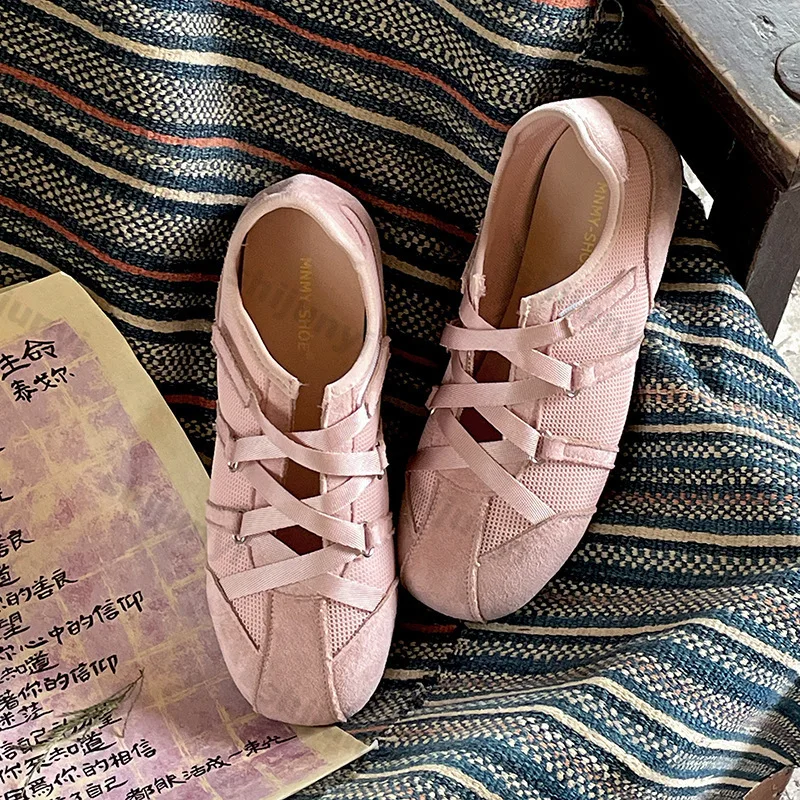 Women Shoes 2025 Spring Autumn New Fashion Comfort Soft Sole Ballet Style  Casual Shoes Breathable Mesh Non Slip Vintage Sneakers - AliExpress