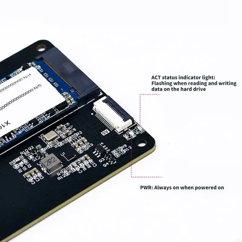 U55C PCIe to M.2 NVME Adapter Expansion Card FPC Cable for RPi 5 Supports NVMe 2230/2242/2260/2280 Solid Disk Expansion