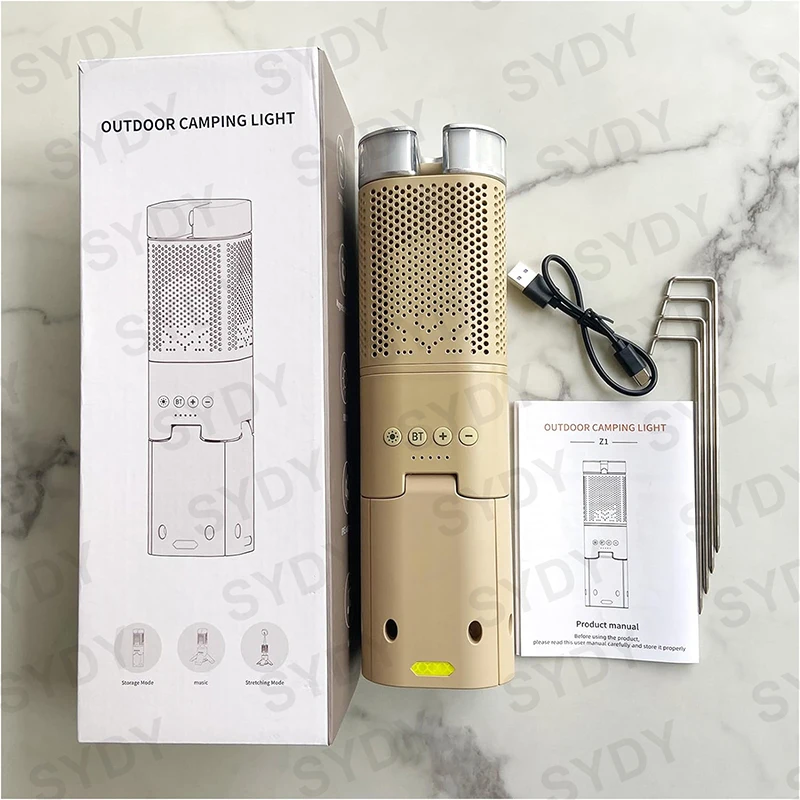 Description Picture 3 of item14000mAh Camping Lantern Rechargeable Telescopic Lighting Magnetic Stand with Speaker Portable Waterproof Outdoor LED Flashlight