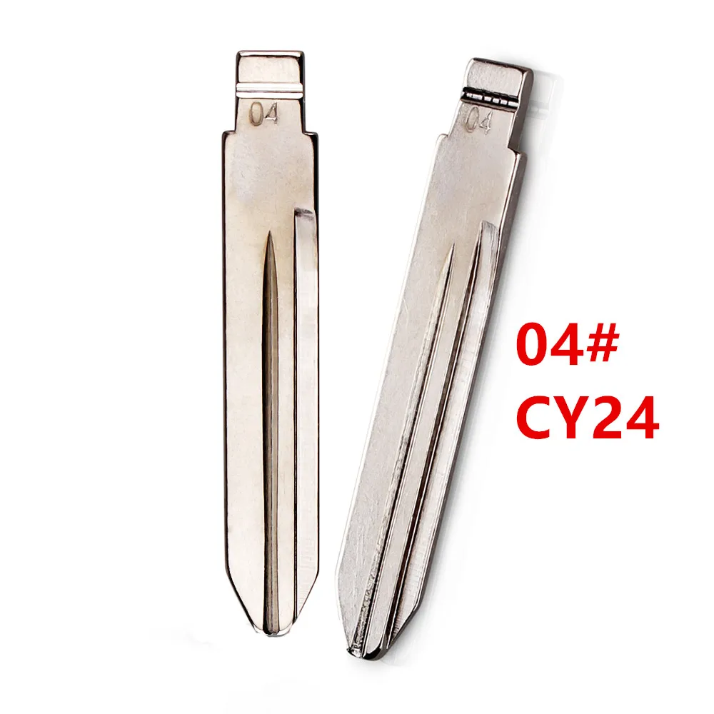 10pcs 04# CY24 Metal Uncut Blank Flip Remote Key Blade for Chrysler Jeep Dodge for Keydiy KD Xhorse VVDI JMD