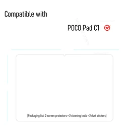 Enhanced Tempered Glass Screen Protector - 9.7 HD Film, Damage - Proof Guard, Easy Installation (2 - Pack) (2P - POCO Pad C1)
