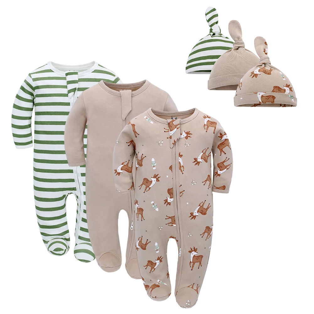 3pcs Baby Cotton Rompers Sleepsuits, baby clothes,baby sleepsuit
