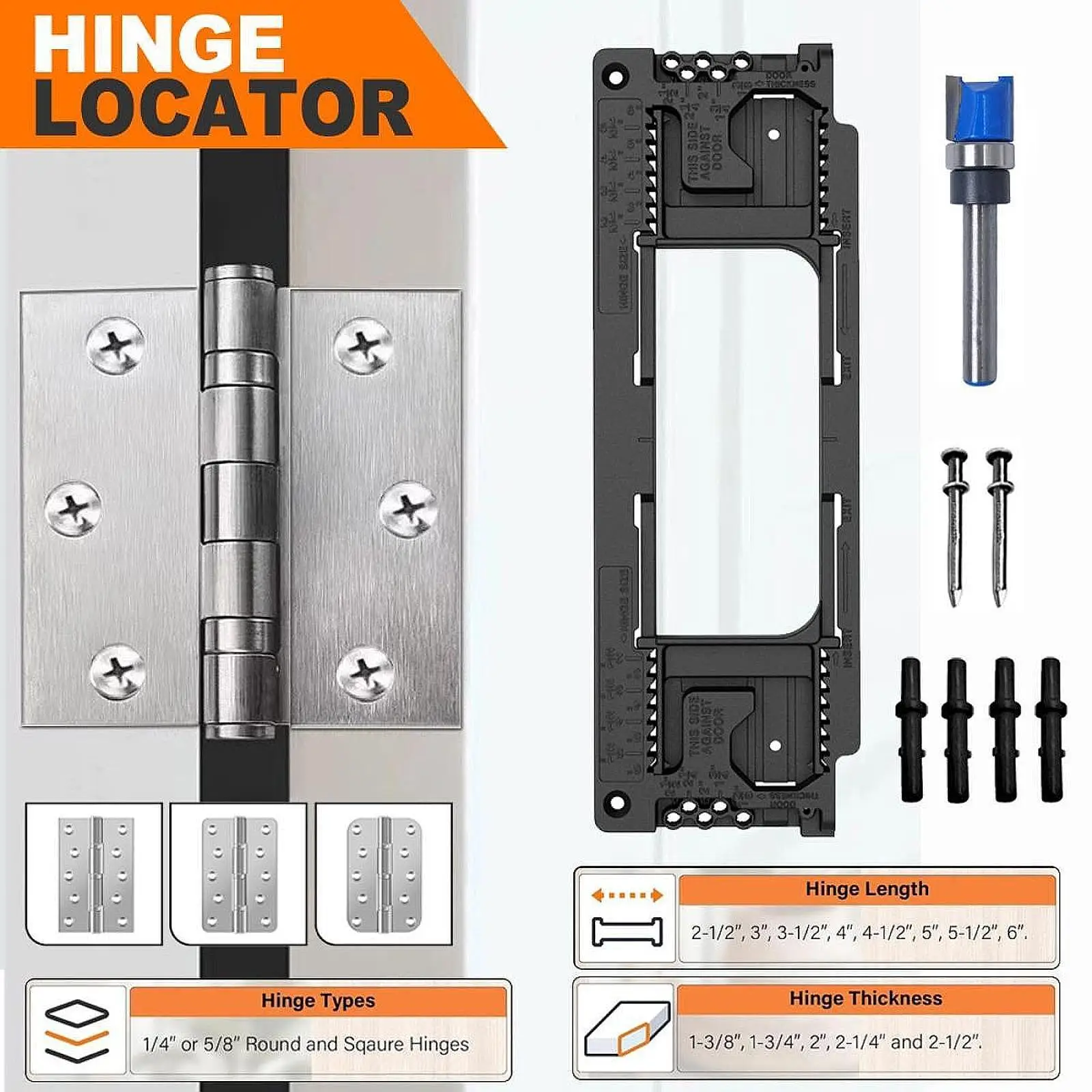 Professional Door Hinge Jig Efficient Cutting Mortiser Template Router Kit for Precise Door Hinge Fitting Professional Door Hinge Jig Efficient Cutting Mortiser Template Router Kit for Precise Door Hinge Fitting