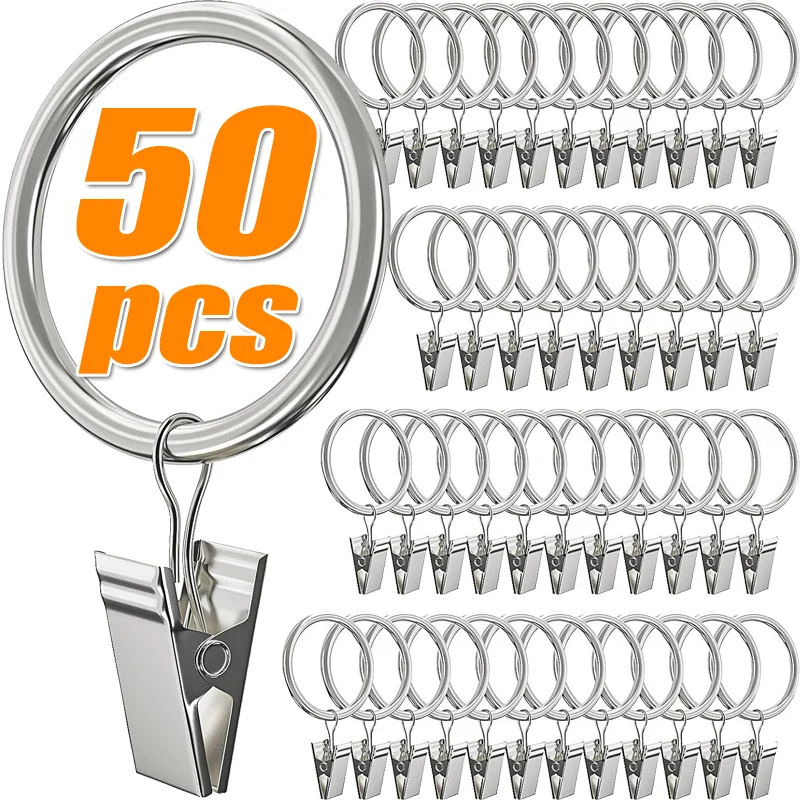 Curtain Rod Clip Rings Hooks Retro Drapes Tie Buckles Home Bedroom Bathroom Decorative Hanger Shower Curtain Clips