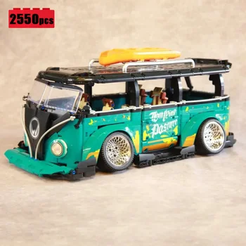 Creative Classic City Camper Van Building Blocks Moc Idea Car Technical Bricks Model Assembling Toys for Boys Birthday Gift Set