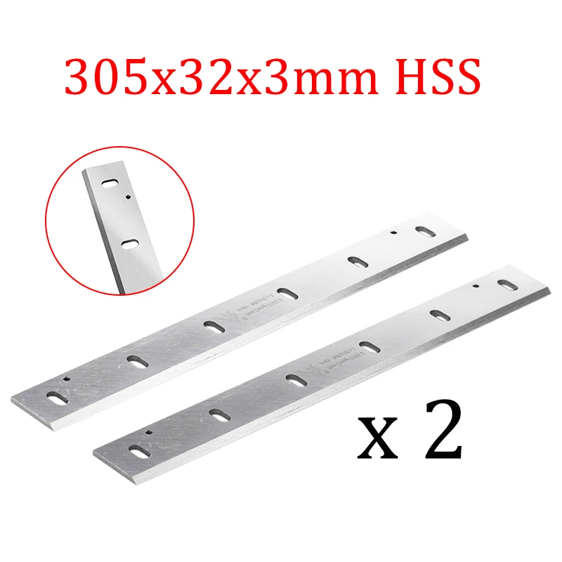 2 Pezzi 12 "Lame Per Coltelli Pialla 305X32X3Mm Pialla A Lama In Acciaio Ad Alta Velocità Pialla A Spessore Per Parti Di Lavorazione Del Legno Makita 
