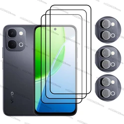 Premium Full Cover Tempered Glass Screen Protector with Camera Lens Film, 6.75 Inch for Vivo Y31d (Buy 3Glass Get 3Lens)