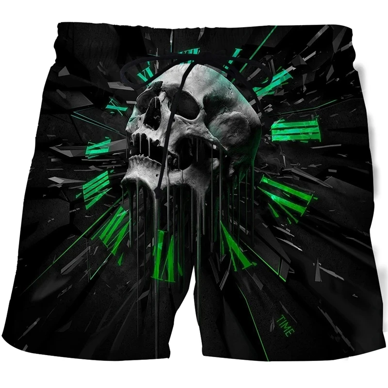 New Summer 3D Print Skull Beach Causal Clothing Fashion Men Women Shorts Plus Size S-7XLStreetwear Kids Pants Cargo  Tiki