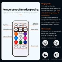 2026 New Solar Car Roof RGB Strobe Light with Remote Control, Waterproof Interior Car Lights 8 Colors Wireless LED Strobe Lights - Image 3