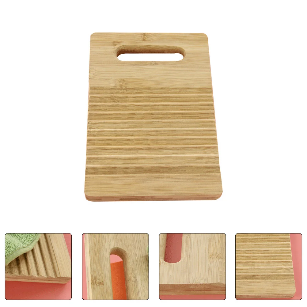 

Children's Washboard Laundry Scrubbing Wooden Travel Washing Bamboo Portable Household