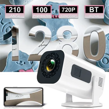 Full HD Android 11 Projector 210Ansi WiFi 6 and Bluetooth Home Theater Portable Beam Mini Projector Meeting Video Pocket Outdoor 2