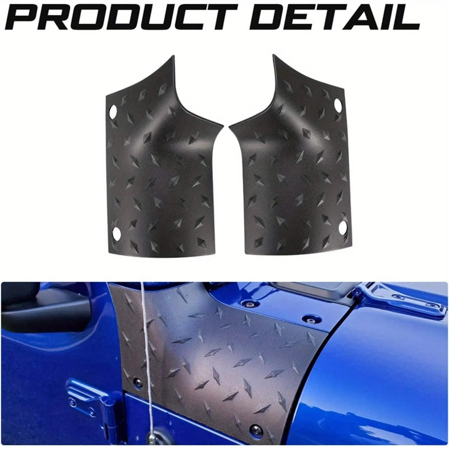 Jeep JL Cowl Body Armor Covers - Textured Black Corner Guards For 2018-2024 Wrangler & Gladiator