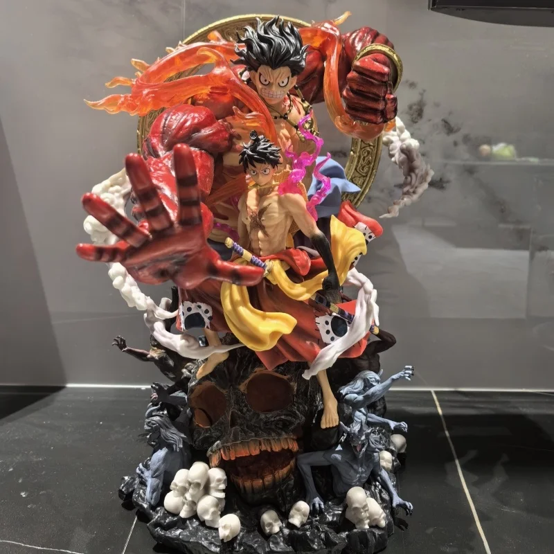 

45cm Anime One Piece Extra-Large Size Figure Ghosts And Gods Acala Luffy Nine Knife Flow Zoro Model Ornament Birthday Gift