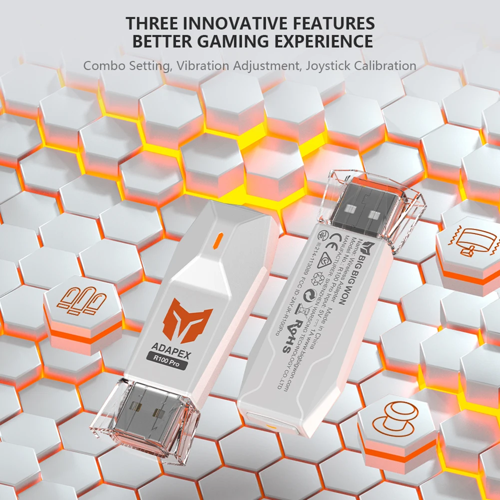 R90 USB Controller Adapter Bluetooth-compatible Wireless USB Dongle Gamepad Converter for Nintendo Switch PS4/PS5 XBOX Console