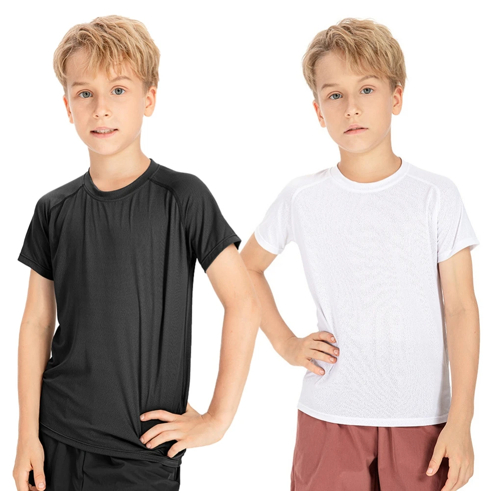 

Boy's Compression Shirt Quick Dry Short Sleeve TShirt Fitness Tops Rashguard Exercise Boys Clothes Sports t Shirt Kids Gym Shirt