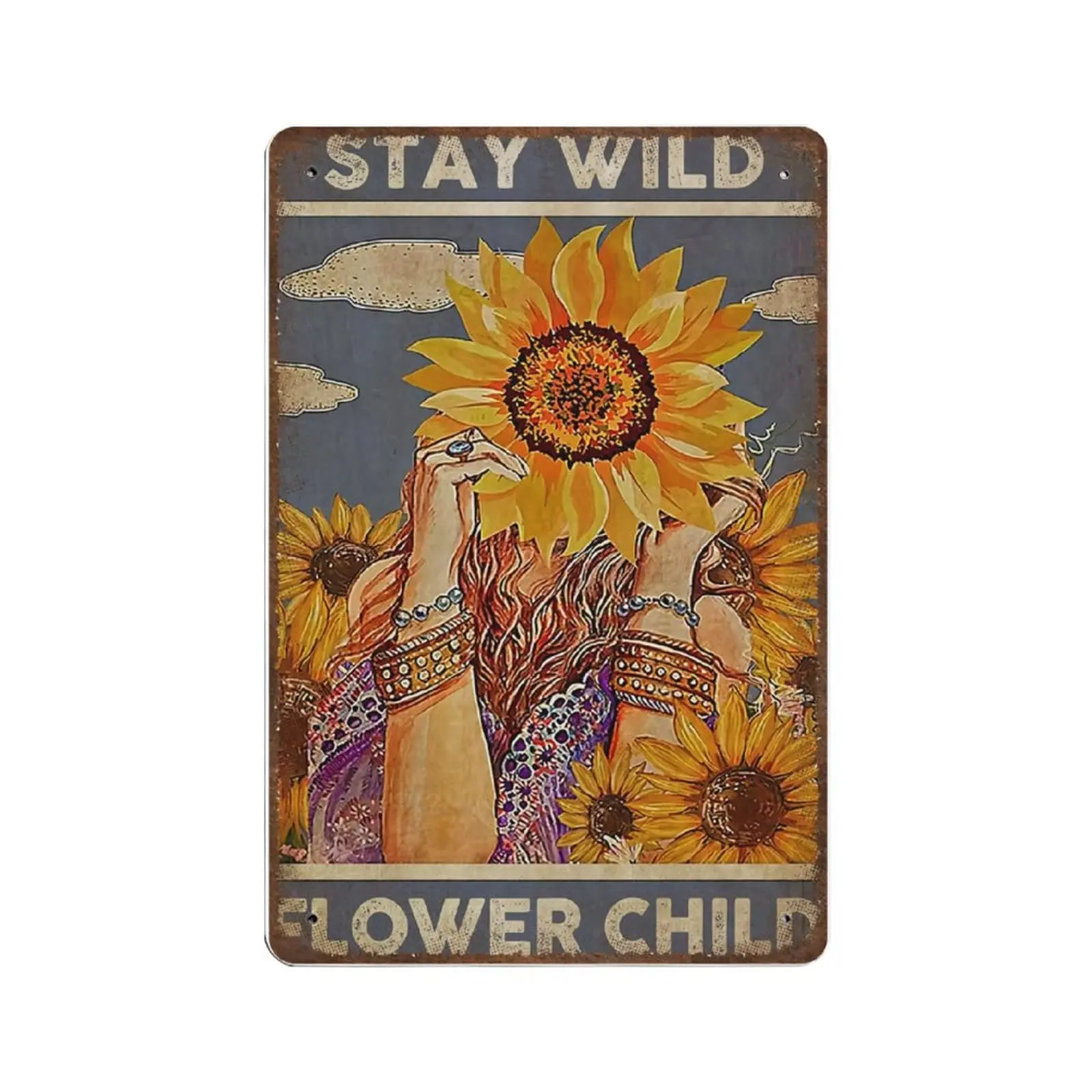 Винтажный металлический флэш-надпись, детский дикий цветок, мир, любовь и скала, N-Roll знак мира, мужская пещера, паб, клуб, кафе, домашний декор Pl