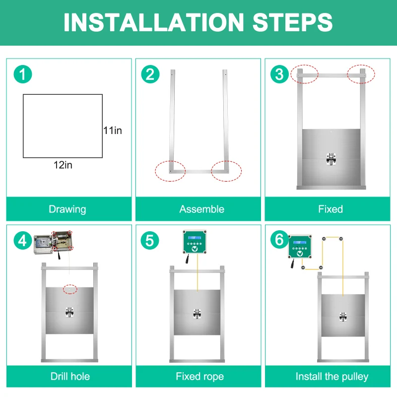 Automatic Chicken Door Chicken Flap With Slider Coop Door Opener Solar With Timer & Light Sensor For Farm Safe Henhouse chicken coop door chicken coop door opener