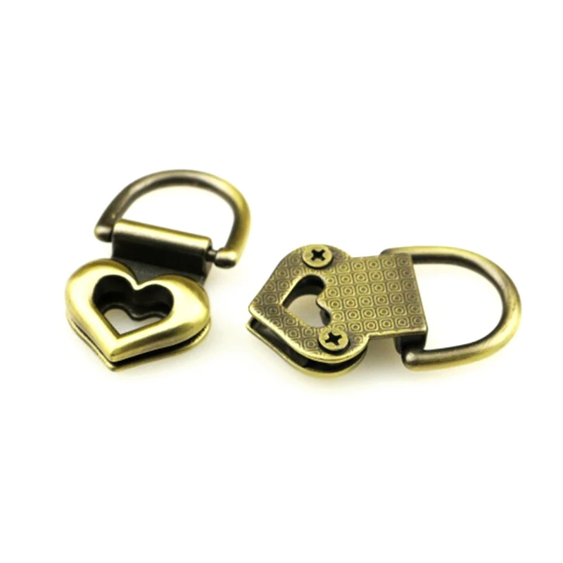 20mm Handbag Connection Clasp Metal D Ring Bag Chain Buckle Heart Shape Bag Belt Strap Connect Buckle DIY Hardware  Accessories