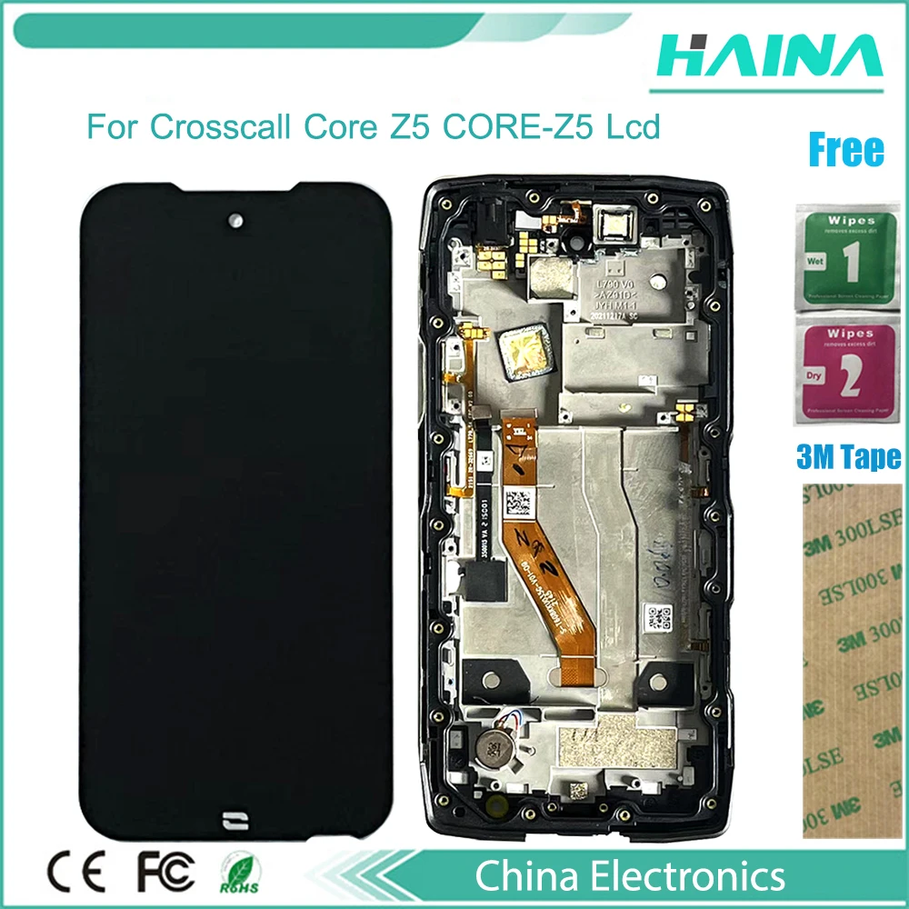 

100% Original For CROSSCALL Core Z5 LCD Display With Touch Screen Digitizer Assembly Replacement Color Black NO Frame