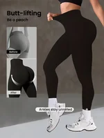 Pantalon de yoga taille haute pour femme, Legging sculptant avec large ceinture, Pantalon d'entraînement ajustable pour le running, la gym et le fitness 4