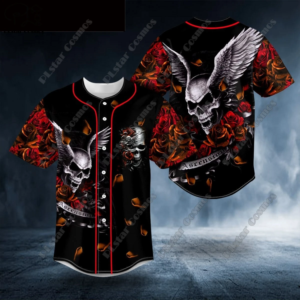 3D Printing Aboriginal Skull Graphic Design Genuine Men's Women's Baseball Shirt Short Sleeve Summer Casual