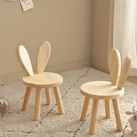 1pc Creative Small Board Stool, Cute Rabbit Ears Solid Wood Small Stool, Decorative Stool children chair 3