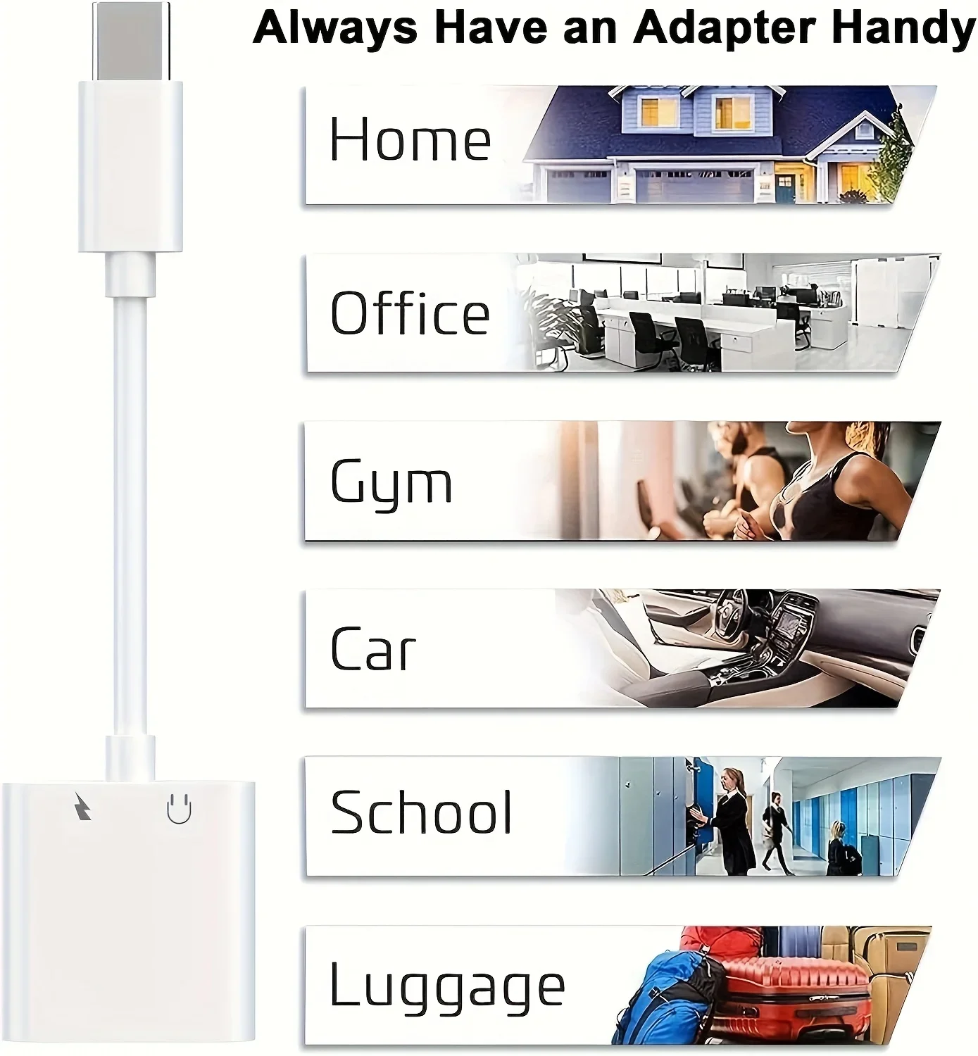 Universal 2-in-1 USB-C Audio & Charging Adapter