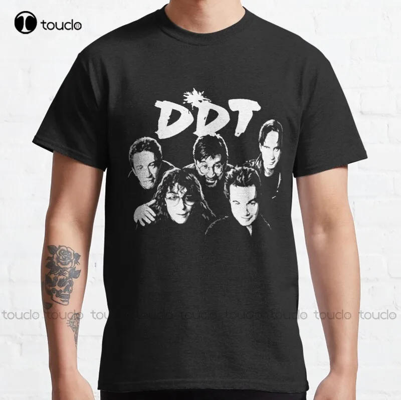 

Новинка, Классическая футболка Ddt Band, футболки для мужчин, хлопковая футболка, стандартная футболка с цифровой печатью для подростков, унисекс