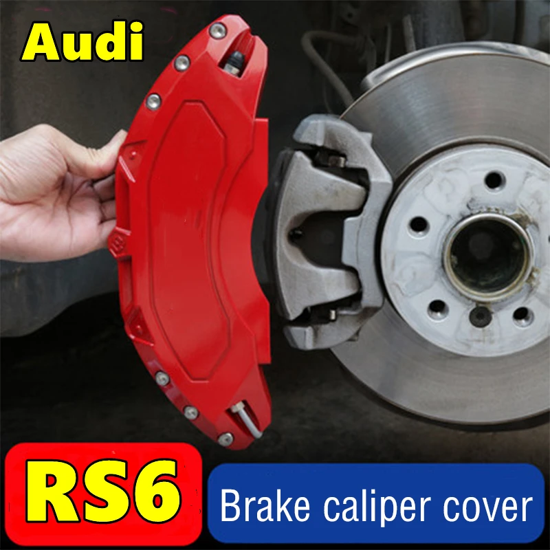 Brake Caliper Cover Aluminum Metal For Audi RS6 4.0T Avant 2016 2018