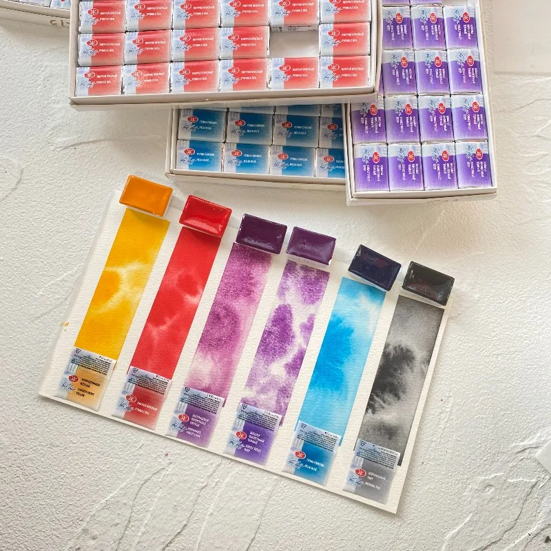 Description Picture 6 of item2025 White Nights 2.5ML Artist Grade Solid Watercolor Paint Art Students Outdoor Sketching Single Block Watercolor Supplement
