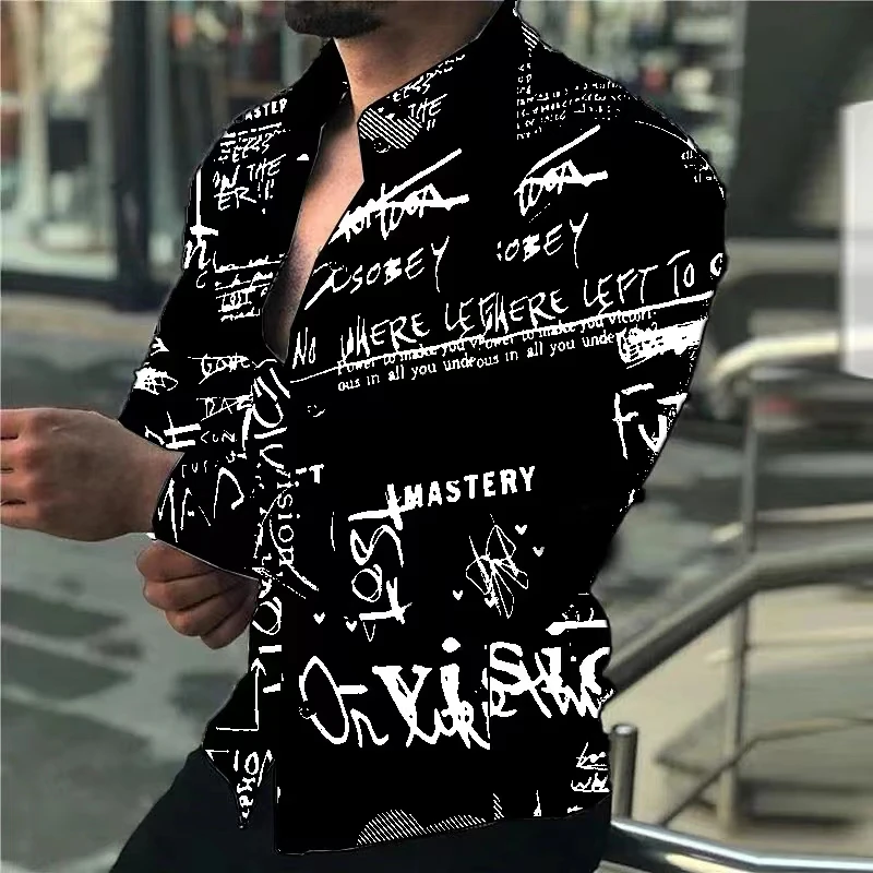 Men’s 3D Print Hawaiian Shirt – Long Sleeve Loose Fit, Spring/Summer, 5XL-6XL 2