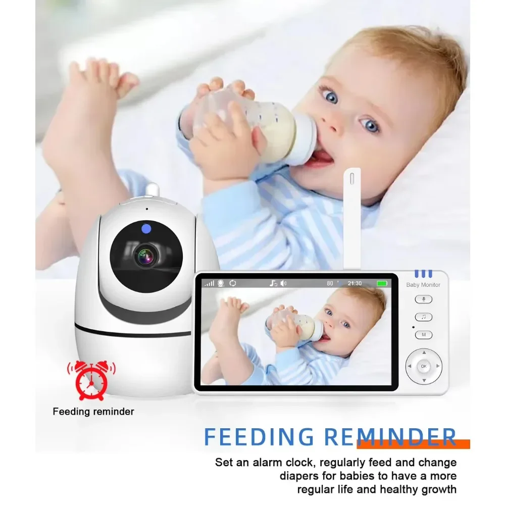 5 Inch Video Baby Monitor 2.4G Wireless Monitoring Two Way Audio Display Video Digital Cameras Security-Protection For Newborm