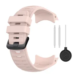 Durable 26mm Rubber Sports Strap - Versatile Silicone Band for Adventure and Fitness (Pink)