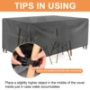 Square Garden Table Cover PU Waterproof Anti-UV Tear-Resistant 420D Oxford Patio Table Furniture Heavy Duty Protective Covers 4