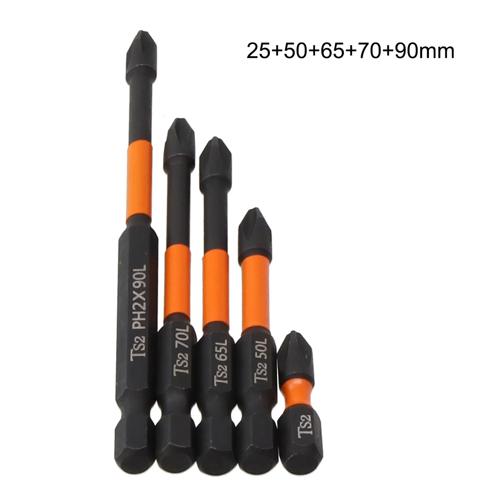 

Bit Set Screwdriver Bits 1/4Inch Hex 25mm 5pcs 65mm 70mm Alloy Steel Black Impact Magnetic PH2 None Durable None