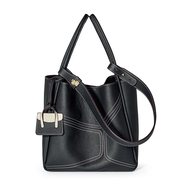 클래식한 스타일과 현대적인 기능성을 갖춘 고급스럽고 편안한 여성용 천연 가죽 빈티지 토트백