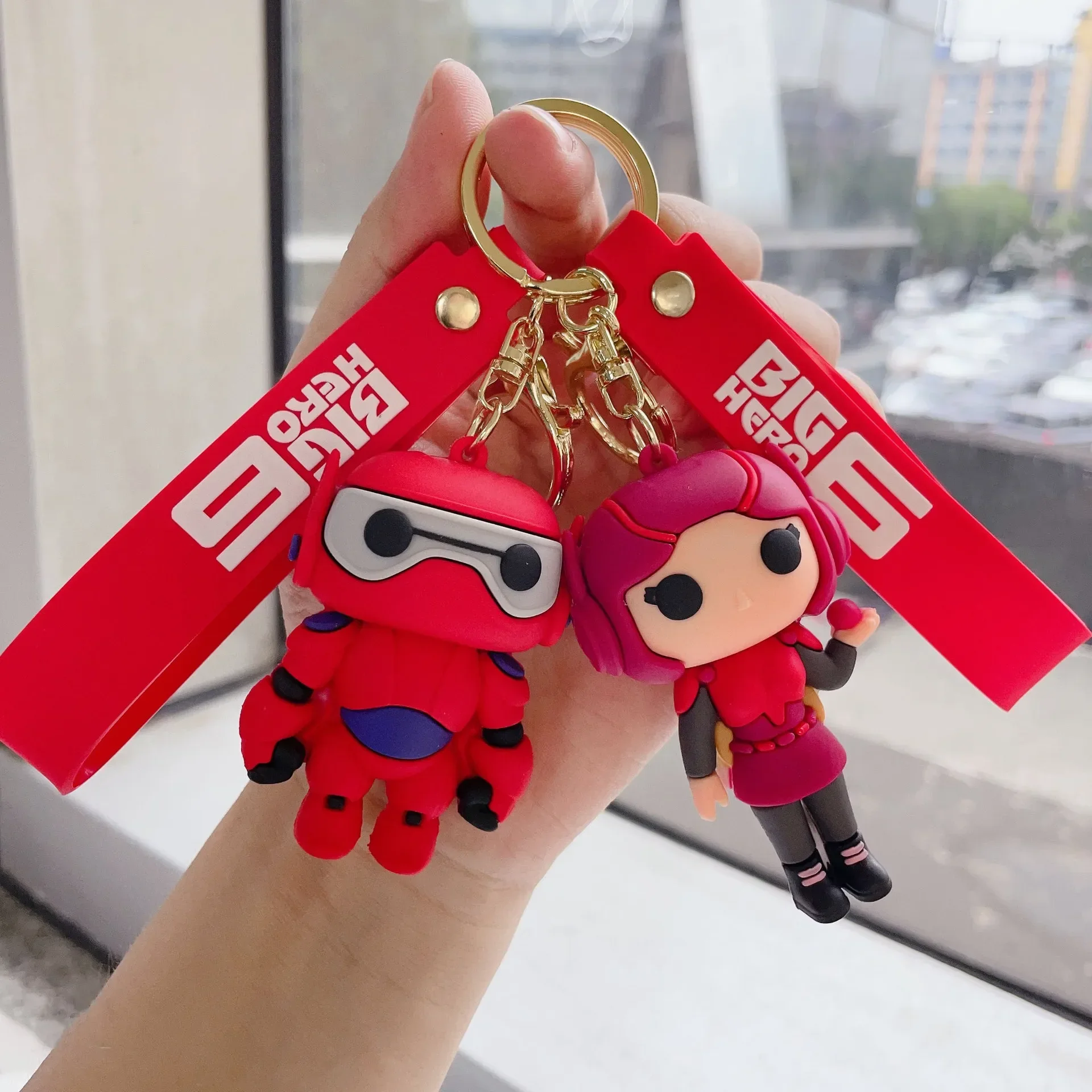 Disney Big Hero 6 Movie Figure Keychain Hiro Hamada Fred Honey