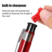 6Pcs/set Metal Pen Clip Mechanical Pencil Set with Pencil Cap Built-In Sharpener 2.8mm  Replacement Lead Deep Hole Marking Tool﻿ 4