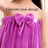 Variable Bow Bath Towel Medium and Large Children Can Wear A Shower Skirt Absorbent Hair Soft Student Swimming Bath Bathrobe 5