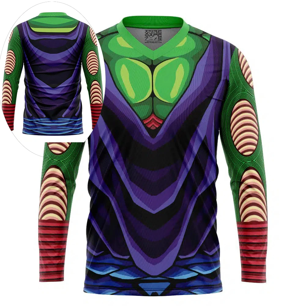 2026 Frühling Herbst Dragon Ball Piccolo Langarm-T-Shirt, 3D-Druck Atmungsaktives Polyester Oversized T-Shirt für Männer Frauen Kinder Y2k
