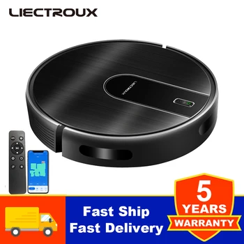 (Code: AEEU55) LIECTROUX N7S-U Robot Vacuum Cleaner, Wet and Dry Cleaning Combo, Smart Mapping, WiFi App, 4KPa Suction, Brushless Motor, Works with Alexa and Google Assistant, Ideal for Pet Hair, Carpet, Hard Floor 1