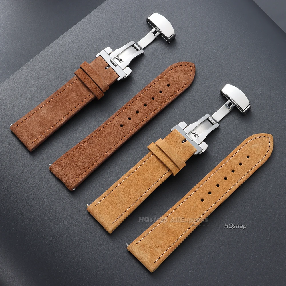 Luxurious Suede Cowhide Watch Strap with Quick Release