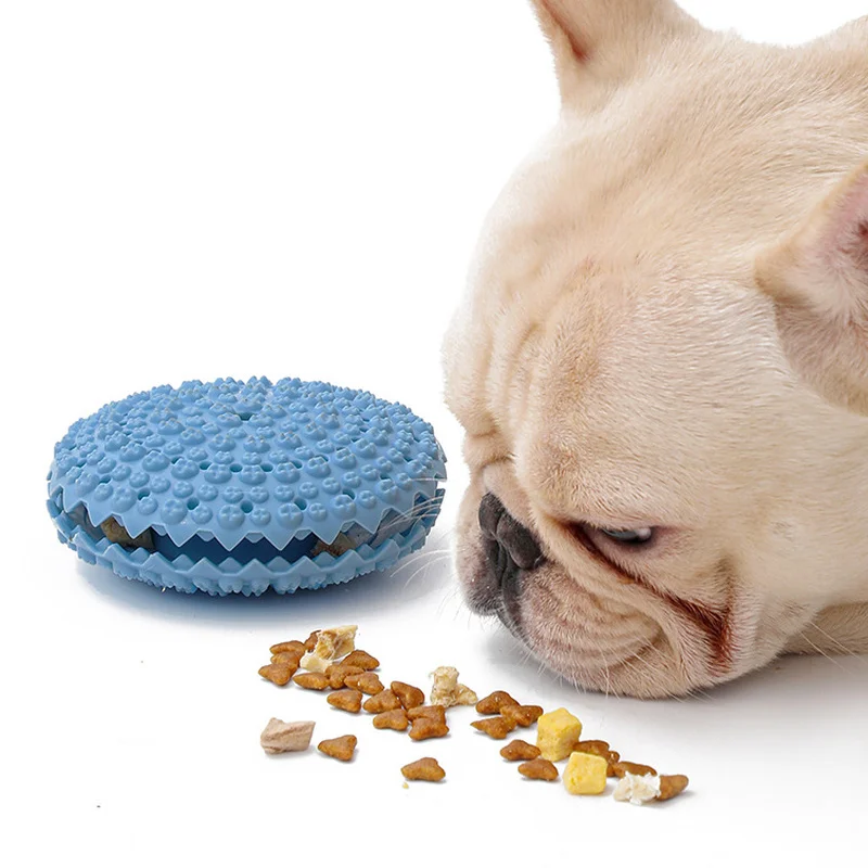 

Dog Toys Self-Hi Flying Saucer Automatic Leakage Feeder TPR Dog Leakage Toys Squeaky Dog Toy Disc Dog Toy