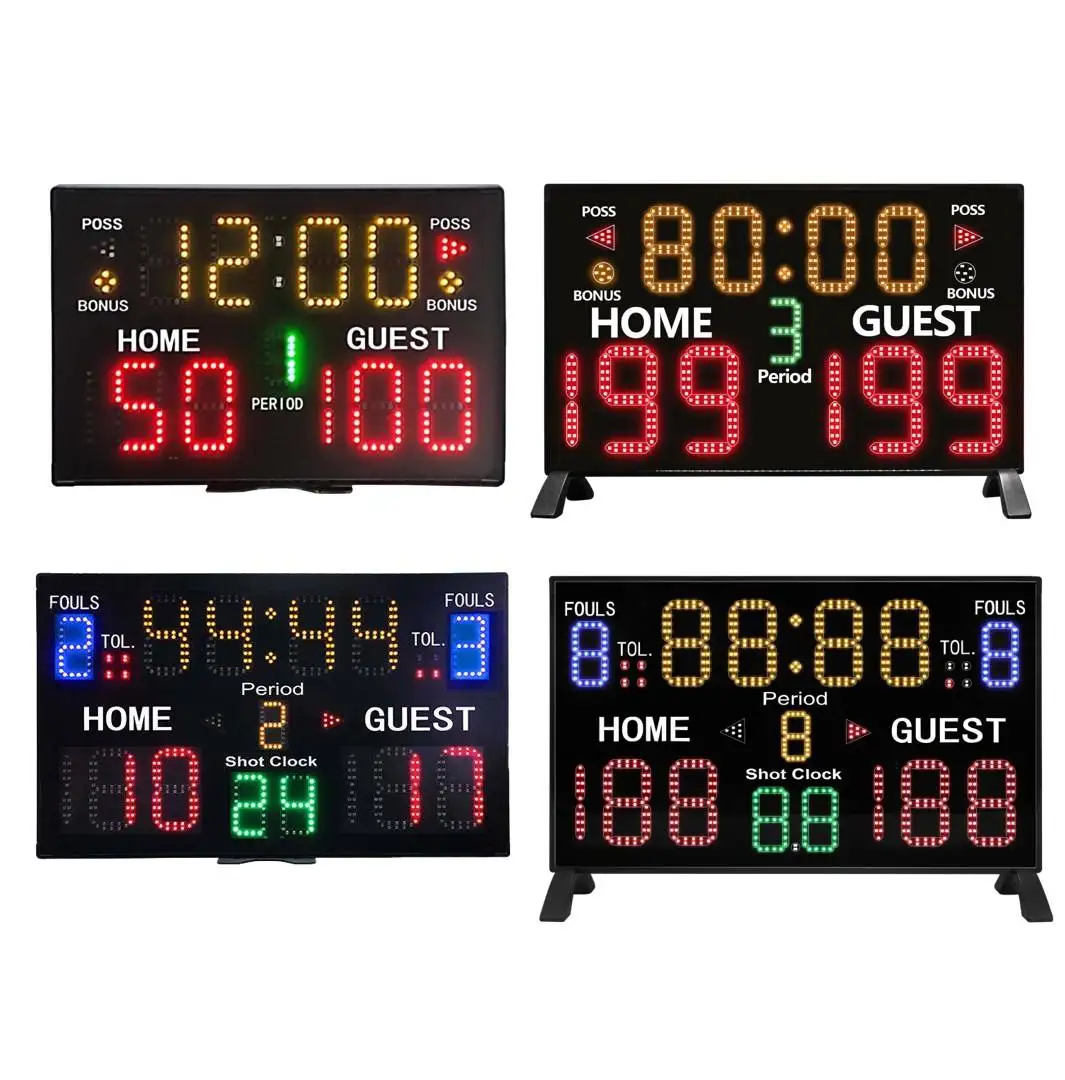 Multisport 11 & 15 Digits Electronic Scoreboard Tabletop Portable LED Score Board for Basketball Volleyball Table Tennis Scoring