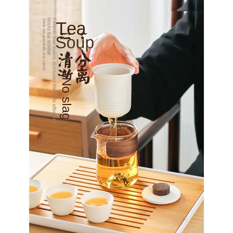 

Kawashimaya portable travel tea set for one person simple outdoor lazy tea making artifact fast tea cup set